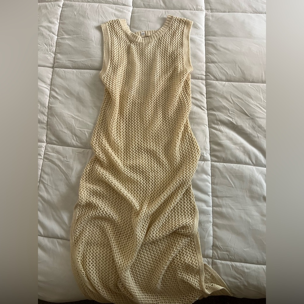 Sleeveless Cream Knit Dress